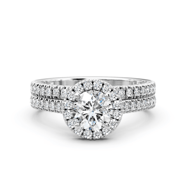 1.05-2.20 CT Round Cut Natural Diamonds - Bridal Set