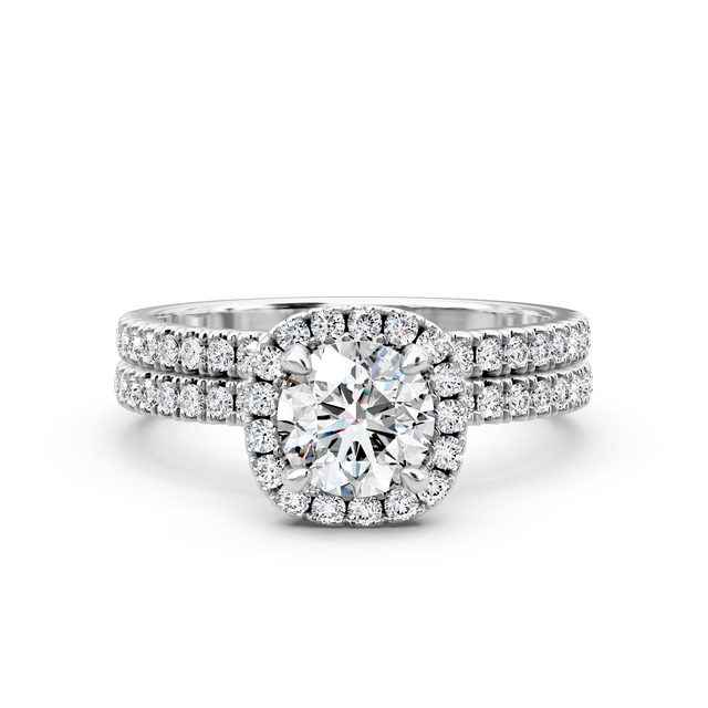 1.15-6.65 CT Round Cut Lab Grown Diamonds - Bridal Set
