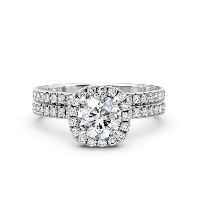 1.00-2.15 CT Round Cut Natural Diamonds - Bridal Set