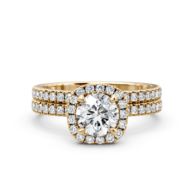 1.00-2.15 CT Round Cut Natural Diamonds - Bridal Set
