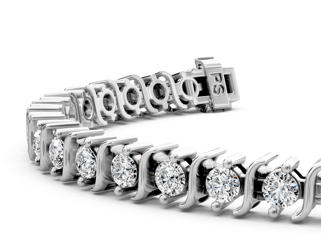 1.00-7.00 CT Round Cut Natural Diamonds - Tennis Bracelet