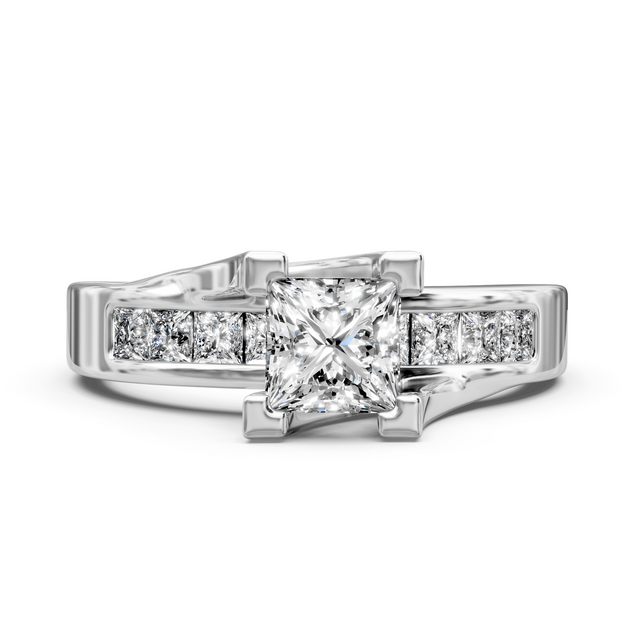 0.95-6.45 CT Princess Cut Lab Grown Diamonds - Engagement Ring
