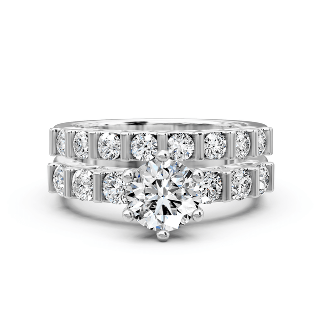 1.45-2.60 CT Round Cut Natural Diamonds - Bridal Set