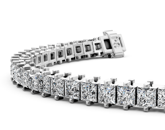 2.00-6.00 CT Princess Cut Natural Diamonds - Tennis Bracelet