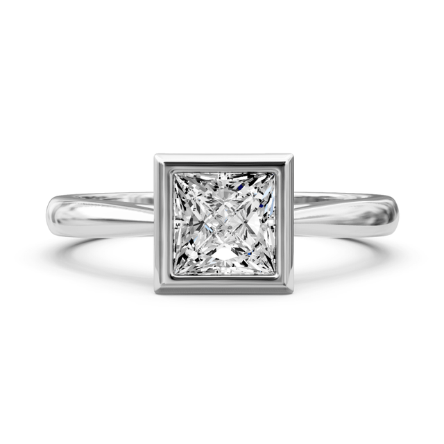 0.35-1.50 CT Princess Cut Natural Diamonds - Solitaire Rings