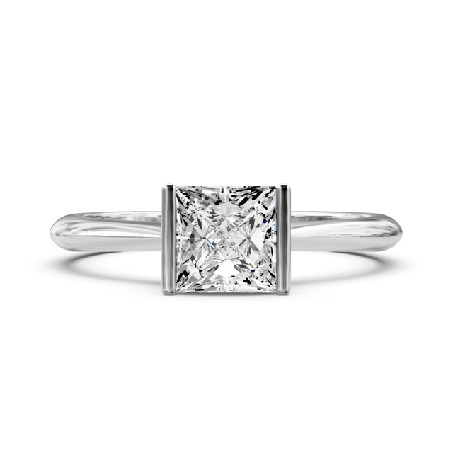0.50-6.00 CT Princess Cut Lab Grown Diamonds - Solitaire Rings