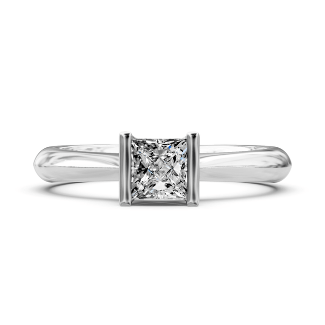 0.35-1.50 CT Princess Cut Natural Diamonds - Solitaire Rings