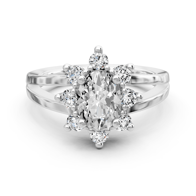 0.75-1.90 CT Oval & Round Cut Natural Diamonds - Engagement Ring
