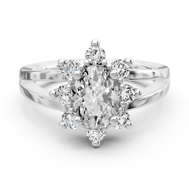 0.75-1.90 CT Oval & Round Cut Natural Diamonds - Engagement Ring