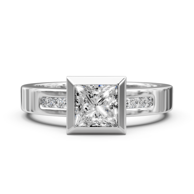 0.70-6.20 CT Princess Cut Lab Grown Diamonds - Engagement Ring