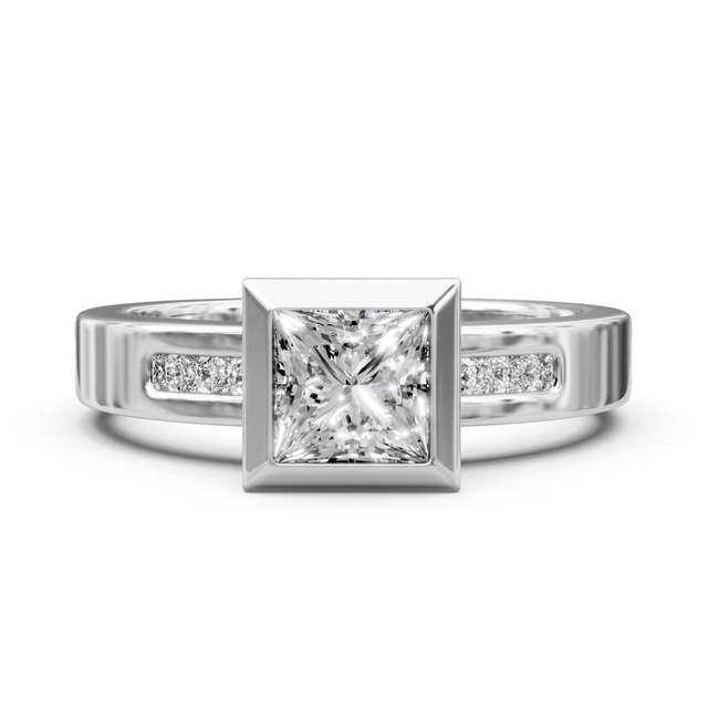 0.55-1.70 CT Princess Cut Natural Diamonds - Engagement Ring
