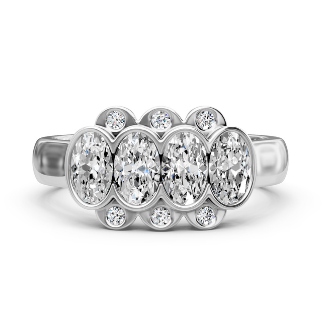 1.26 CT Oval & Round Cut Lab Grown Diamonds - Wedding Band