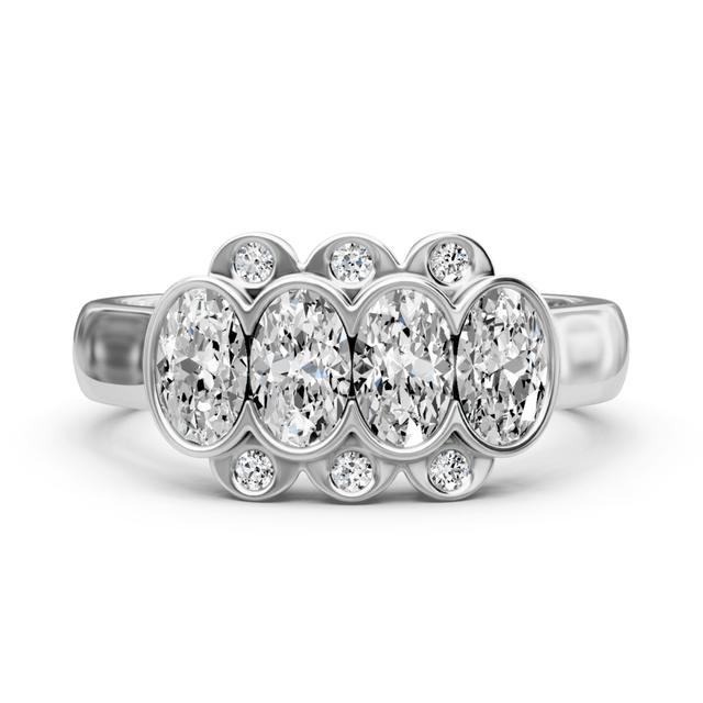 1.26 CT Oval & Round Cut Natural Diamonds - Wedding Band