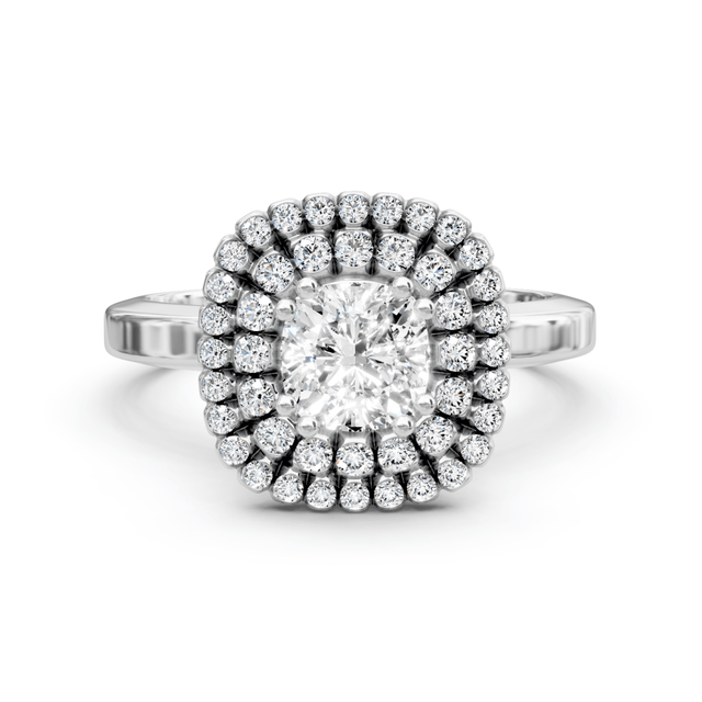0.69-1.84 CT Cushion & Round Cut Natural Diamonds - Engagement Ring