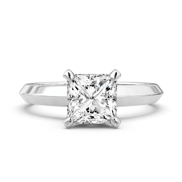 0.35-1.50 CT Princess Cut Natural Diamonds - Solitaire Rings