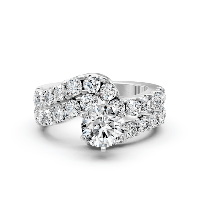 2.95-4.10 CT Round Cut Natural Diamonds - Bridal Set