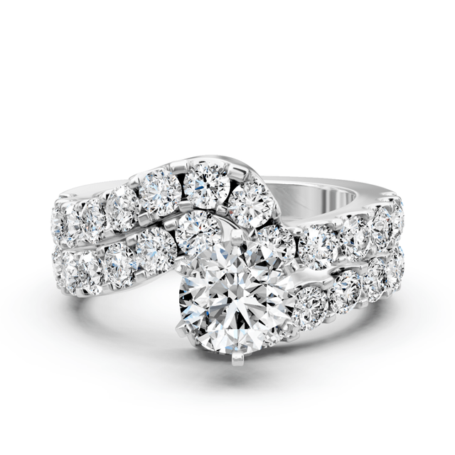2.95-4.10 CT Round Cut Natural Diamonds - Bridal Set