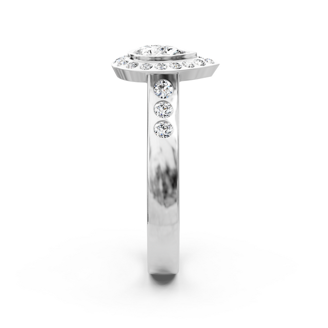 0.73-1.88 CT Pear & Round Cut Natural Diamonds - Engagement Ring