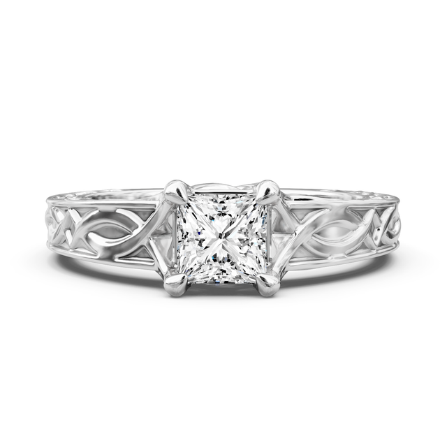 0.35-1.50 CT Princess Cut Natural Diamonds - Solitaire Rings