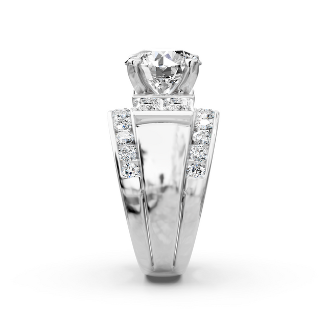 2.80-3.95 CT Princess & Round Cut Natural Diamonds - Engagement Ring