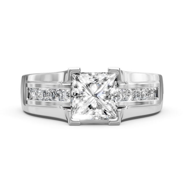 0.85-6.35 CT Princess Cut Lab Grown Diamonds - Engagement Ring