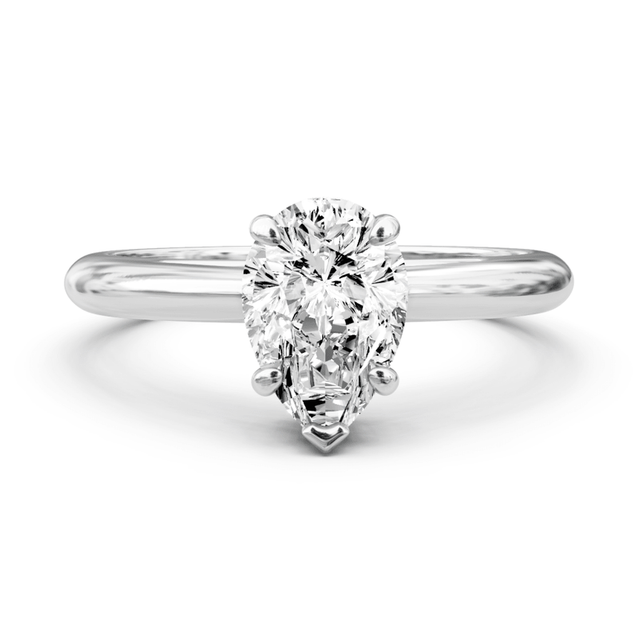 0.35-1.50 CT Pear Cut Natural Diamonds - Solitaire Rings