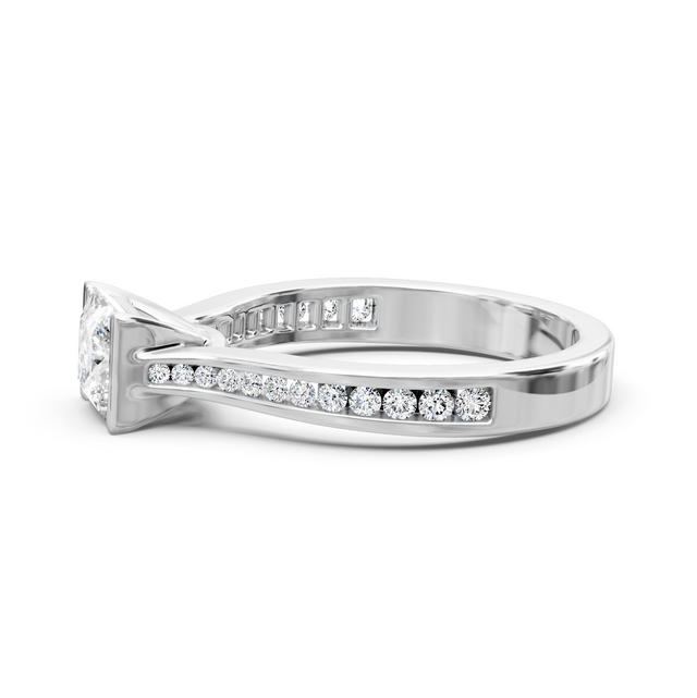 0.65-1.80 CT Princess & Round Cut Natural Diamonds - Engagement Ring