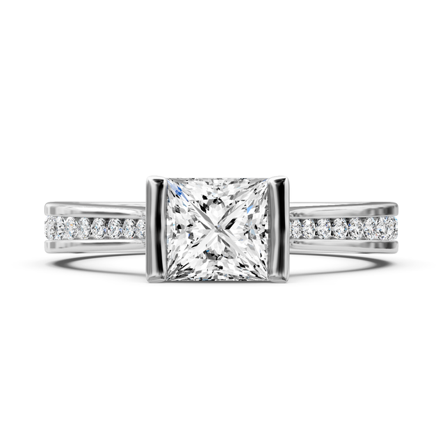 0.65-1.80 CT Princess & Round Cut Natural Diamonds - Engagement Ring