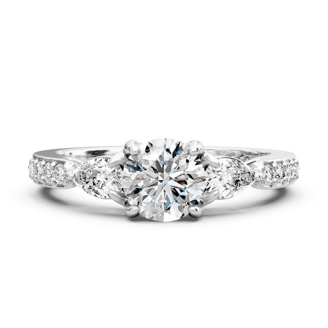 1.00-6.50 CT Pear & Round Cut Lab Grown Diamonds - Engagement Ring