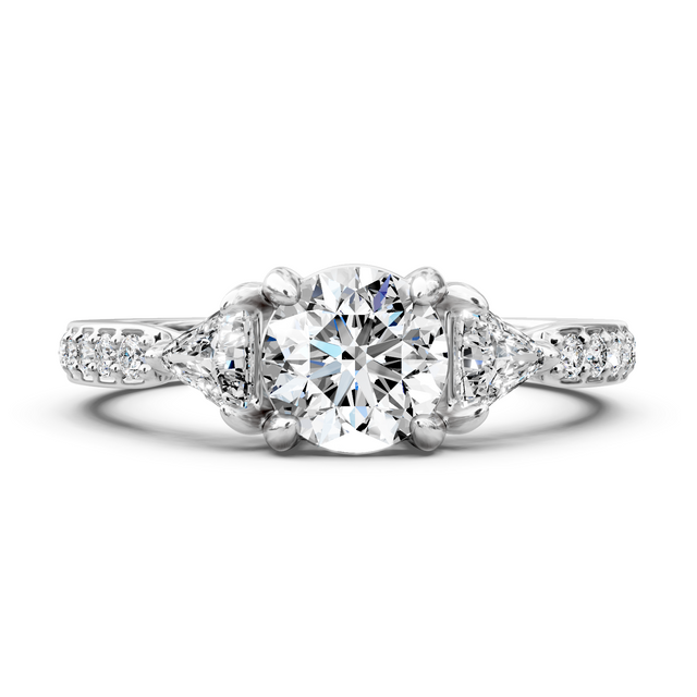 1.10-6.60 CT Round & Triangle Cut Lab Grown Diamonds - Engagement Ring