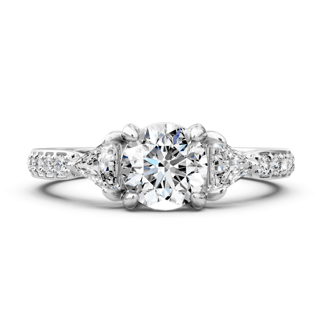 0.95-2.10 CT Round & Triangle Cut Natural Diamonds - Engagement Ring