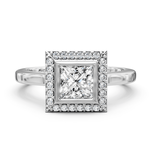 0.49-1.64 CT Princess & Round Cut Natural Diamonds - Engagement Ring