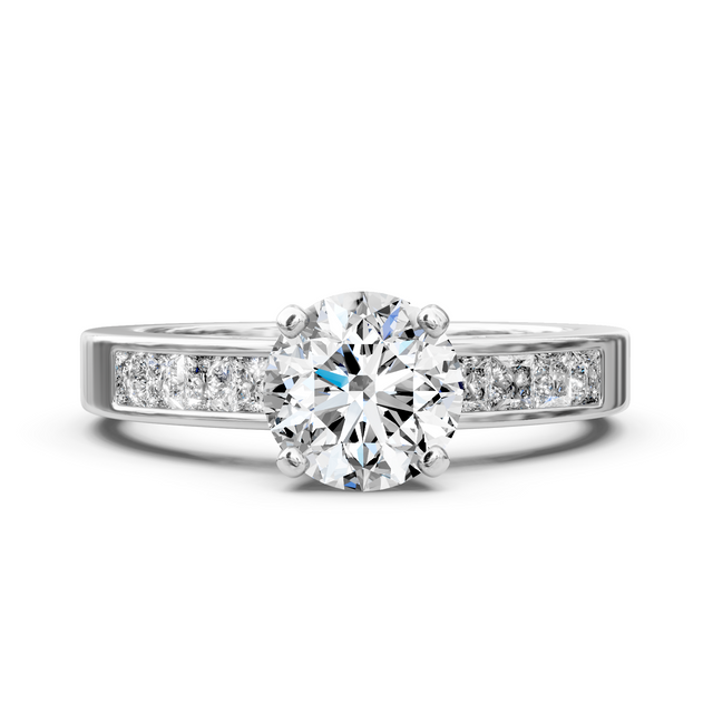 1.00-6.50 CT Princess & Round Cut Lab Grown Diamonds - Engagement Ring