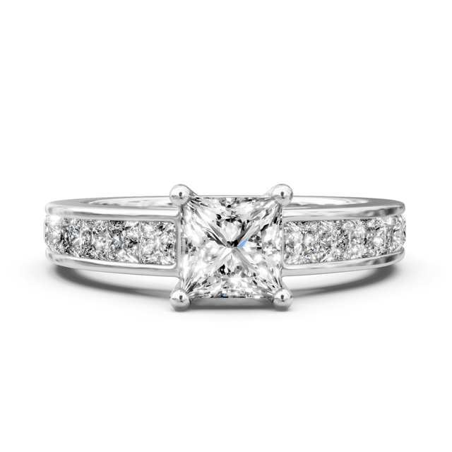 1.60-2.75 CT Princess Cut Natural Diamonds - Engagement Ring