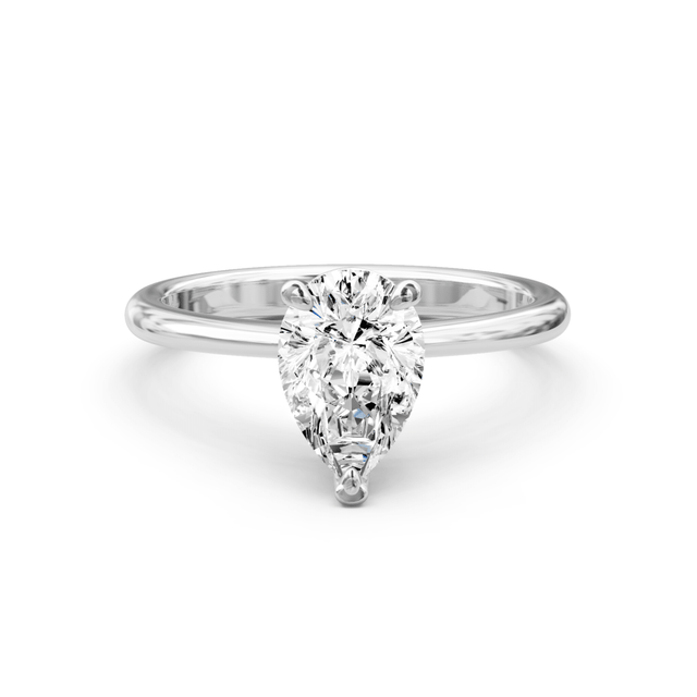 0.35-1.50 CT Pear Cut Natural Diamonds - Solitaire Rings