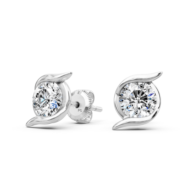 0.60-5.00 CT Round Cut Lab Grown Diamonds - Stud Earrings
