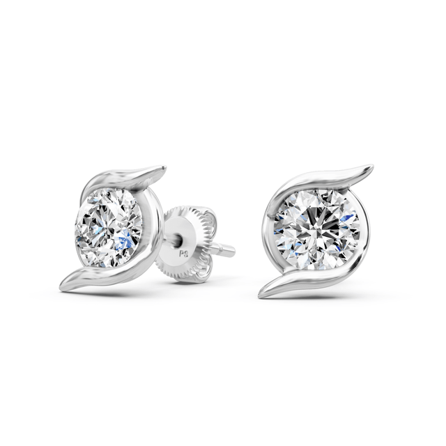 0.25-2.00 CT Round Cut Natural Diamonds - Stud Earrings