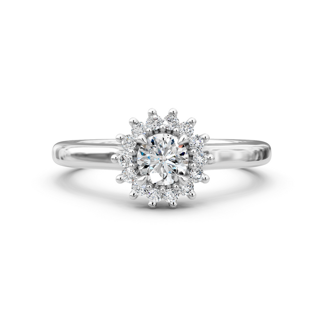 0.55-1.70 CT Round Cut Natural Diamonds - Halo Rings