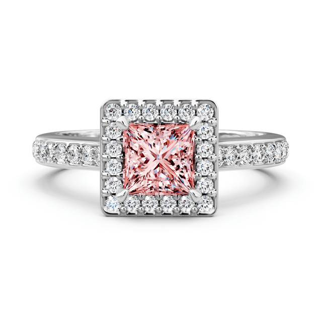 1.30-4.30 CT Emerald & Round Cut Fancy Pink Diamonds - Engagement Ring