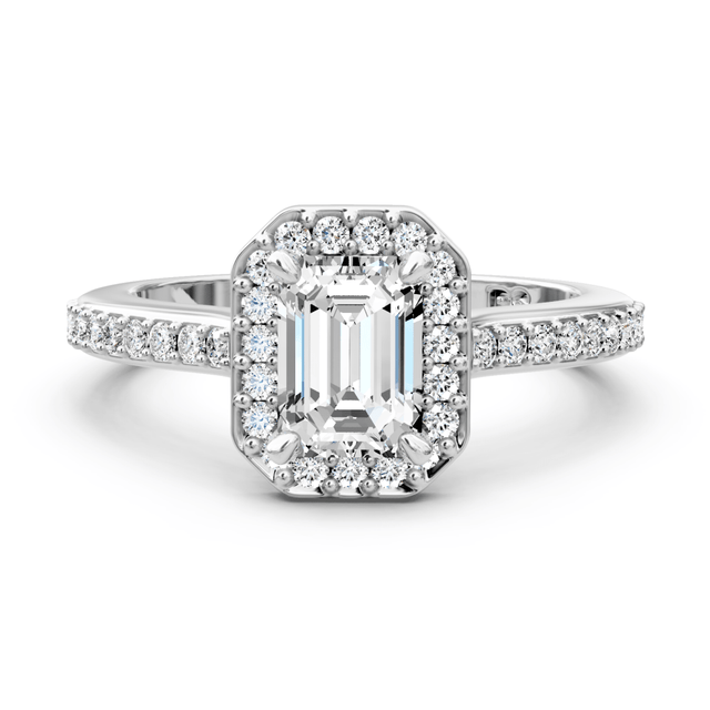 0.65-1.80 CT Emerald & Round Cut Natural Diamonds - Engagement Ring
