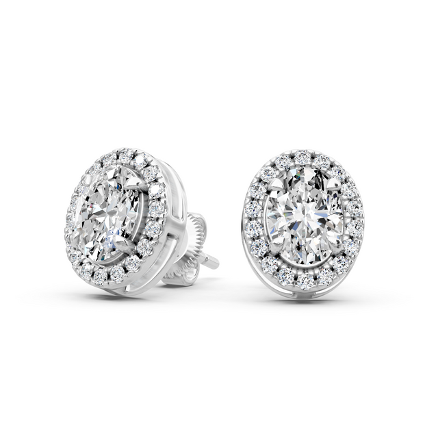 0.80-5.20 CT Oval & Round Cut Lab Grown Diamonds - Stud Earrings