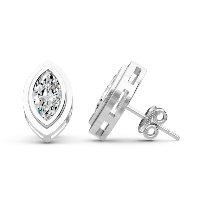 0.60-5.00 CT Marquise Cut Lab Grown Diamonds - Stud Earrings
