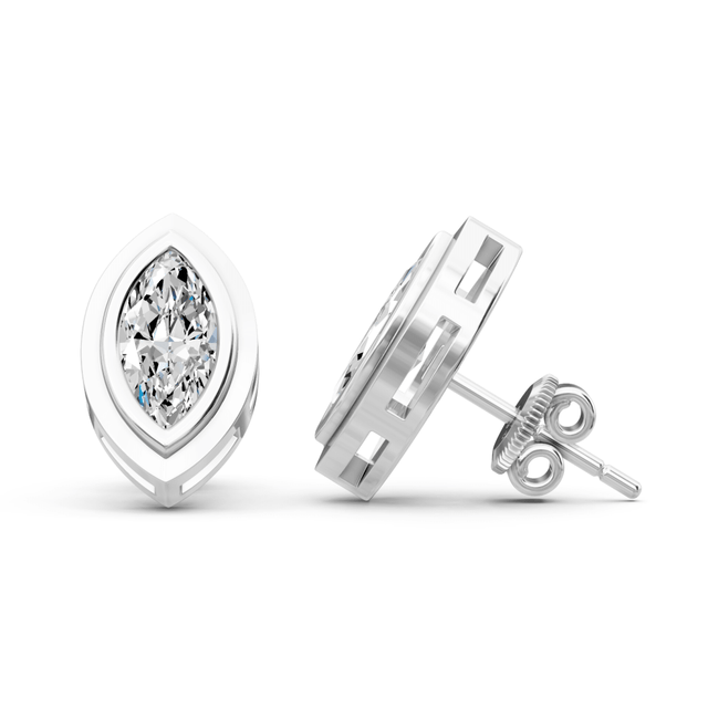 0.25-2.00 CT Marquise Cut Natural Diamonds - Stud Earrings