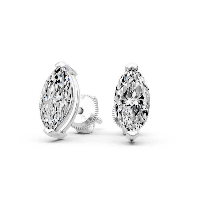 0.60-5.00 CT Marquise Cut Lab Grown Diamonds - Stud Earrings