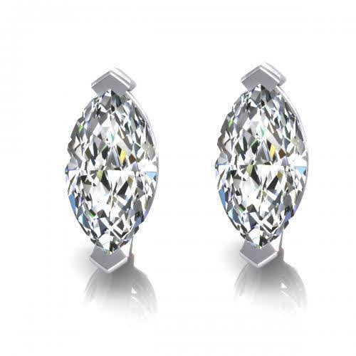 Risk-free 0.25CT Diamond Stud Earrings in 14KT White Gold