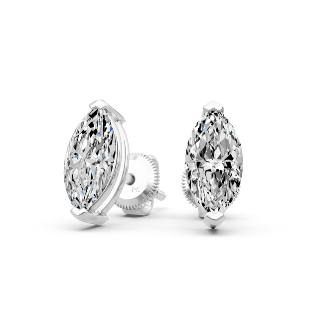 0.25-2.00 CT Marquise Cut Natural Diamonds - Stud Earrings