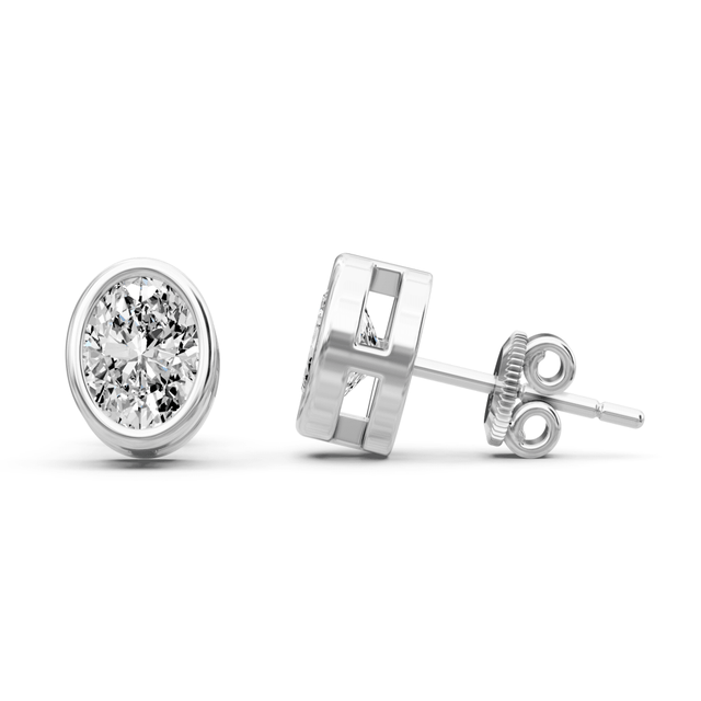 0.25-2.00 CT Oval Cut Natural Diamonds - Stud Earrings