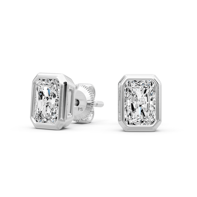 0.25-2.00 CT Radiant Cut Natural Diamonds - Stud Earrings