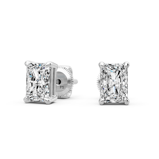 0.60-5.00 CT Radiant Cut Lab Grown Diamonds - Stud Earrings