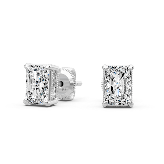 0.60-5.00 CT Radiant Cut Lab Grown Diamonds - Stud Earrings
